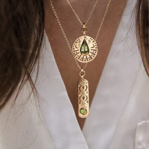 Cartouche égyptien tourmaline verte