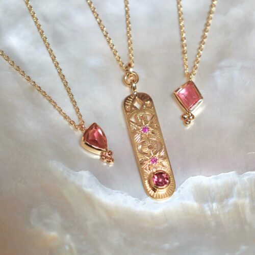 Cartouche égyptien tourmaline rose