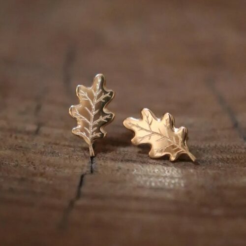 Boucles d'oreilles feuilles de chêne