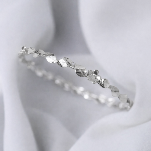 Bracelet couronne de fleurs en argent 925