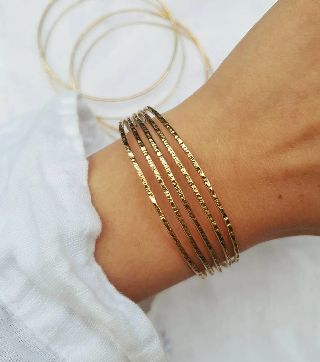 Bracelet joncs martelés