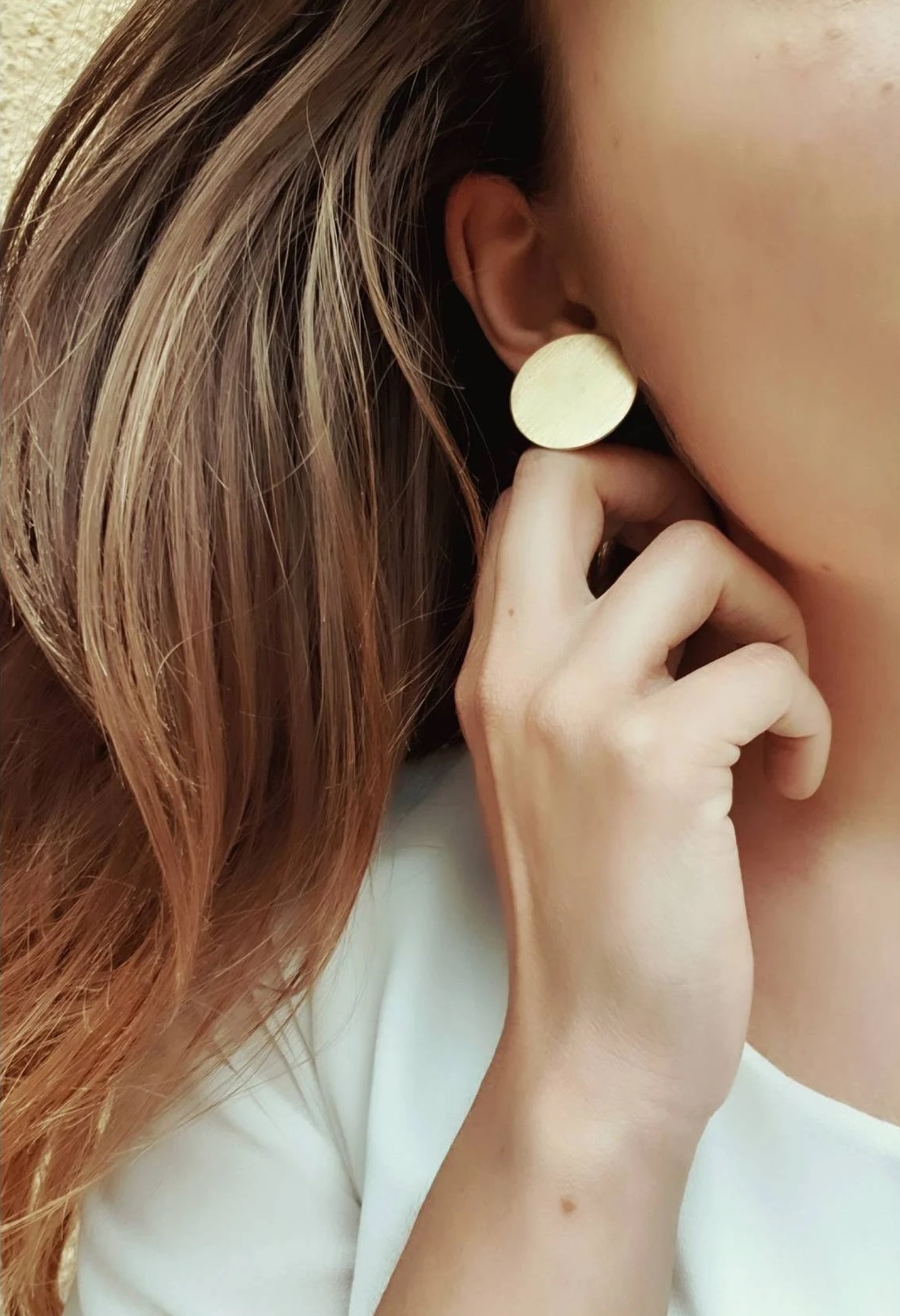 Boucles d'oreilles rondes effet brossé