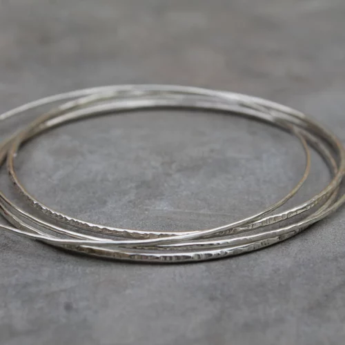 Set de bracelets martelés en argent 925