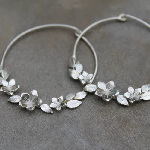 Créoles Violettes en argent 925