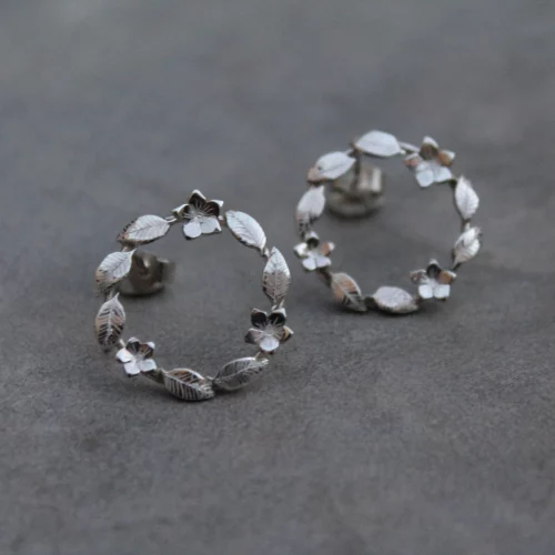 Boucles d'oreilles Violettes en argent 925