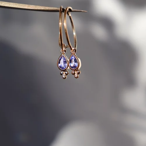 Boucles d'oreilles tanzanites