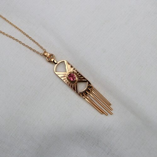 Pendentif pampilles et tourmaline