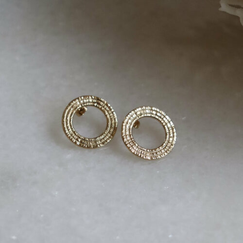 Boucles d'oreilles ronds martelés