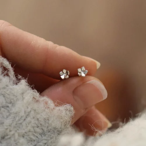 Mini boucles d'oreilles Violettes en argent 925