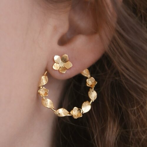 Boucles d'oreilles Violettes deux en une
