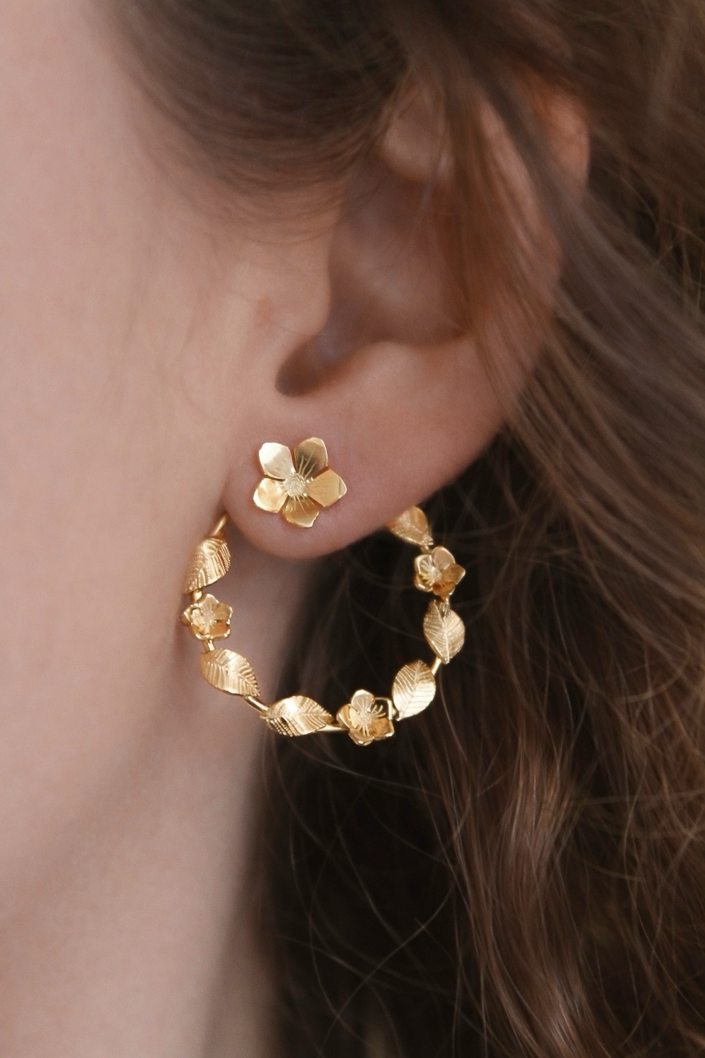 Boucles d'oreilles Violettes deux en une