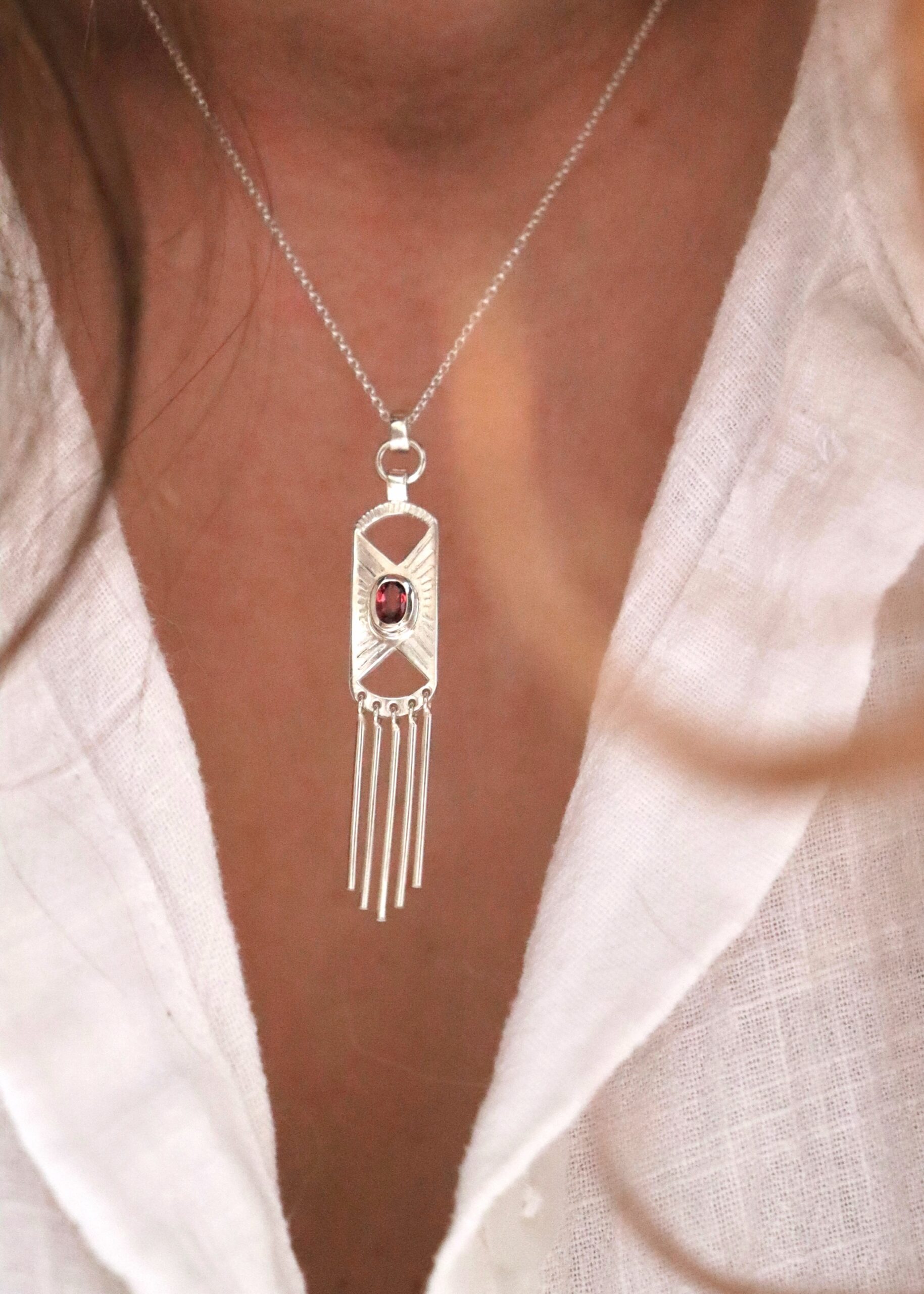 Pendentif pampilles et tourmaline en argent 925 – Image 5