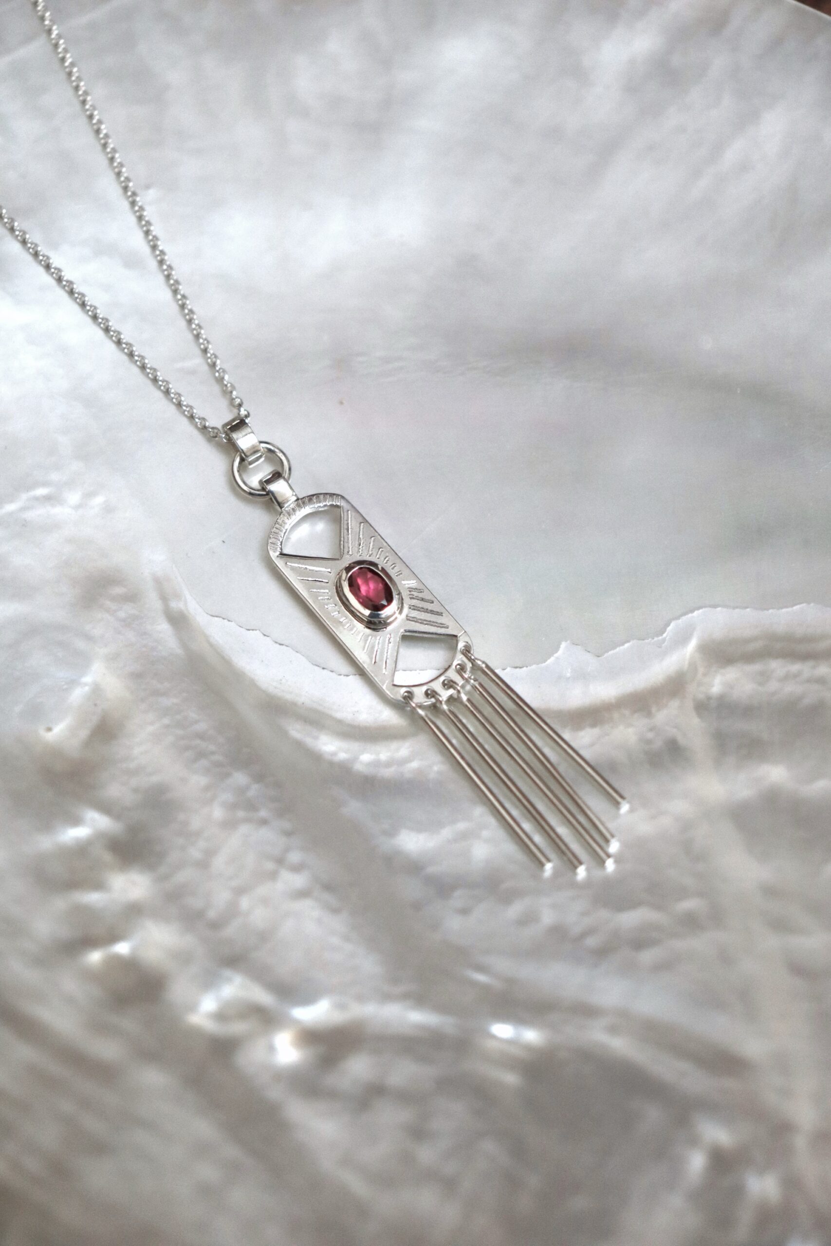 Pendentif pampilles et tourmaline en argent 925 – Image 6