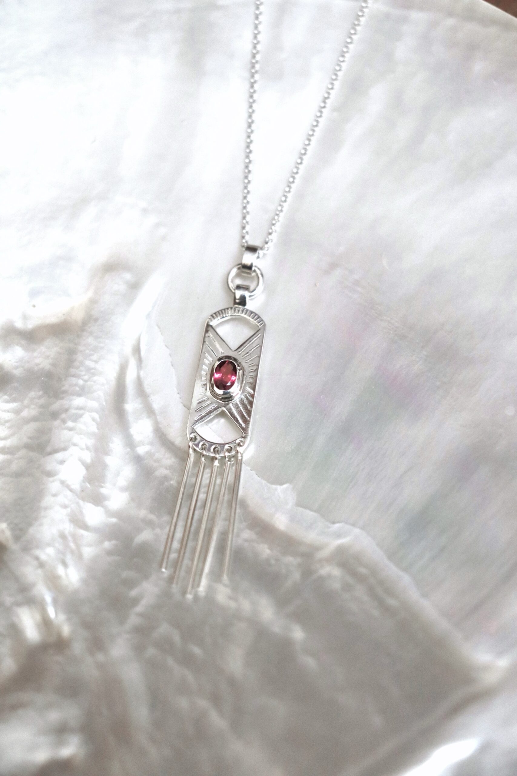 Pendentif pampilles et tourmaline en argent 925 – Image 4