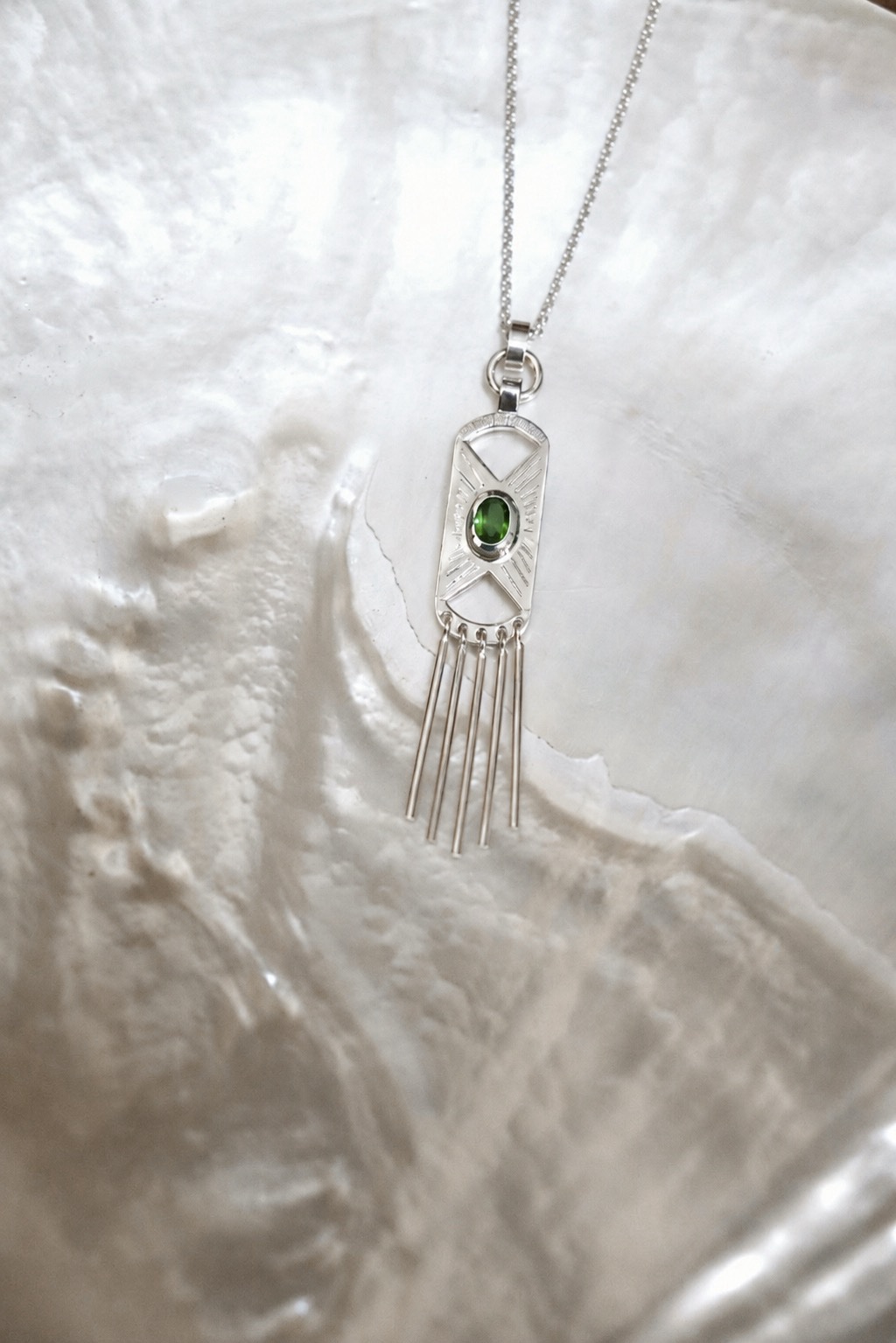 Pendentif pampilles et tourmaline en argent 925 – Image 3
