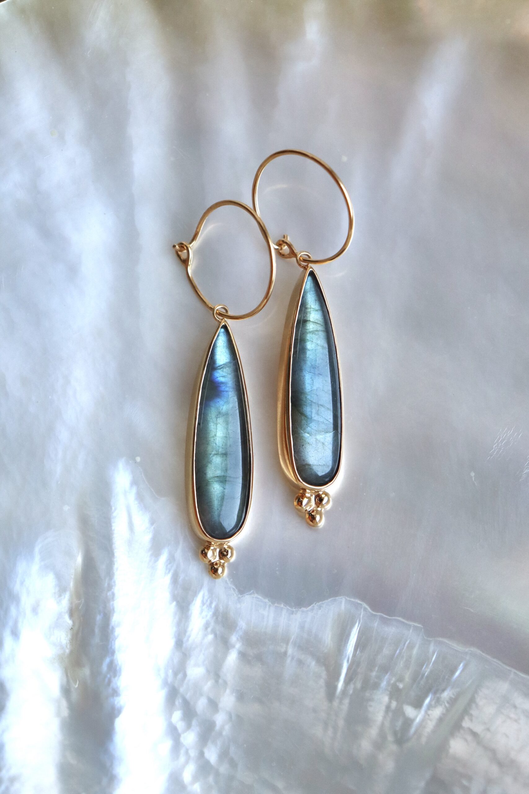 Boucles d’oreilles billes et labradorites – Image 6