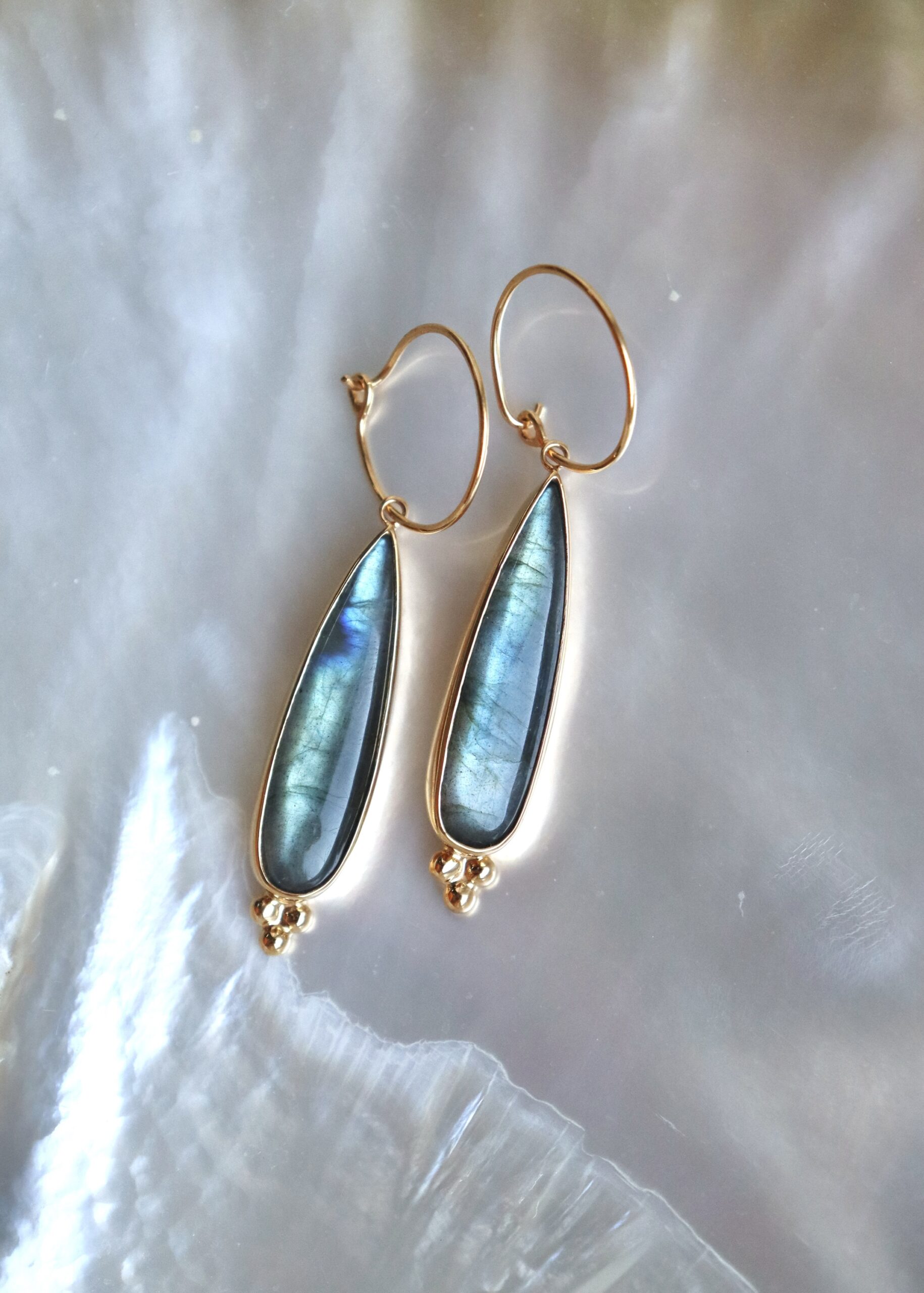 Boucles d’oreilles billes et labradorites – Image 5